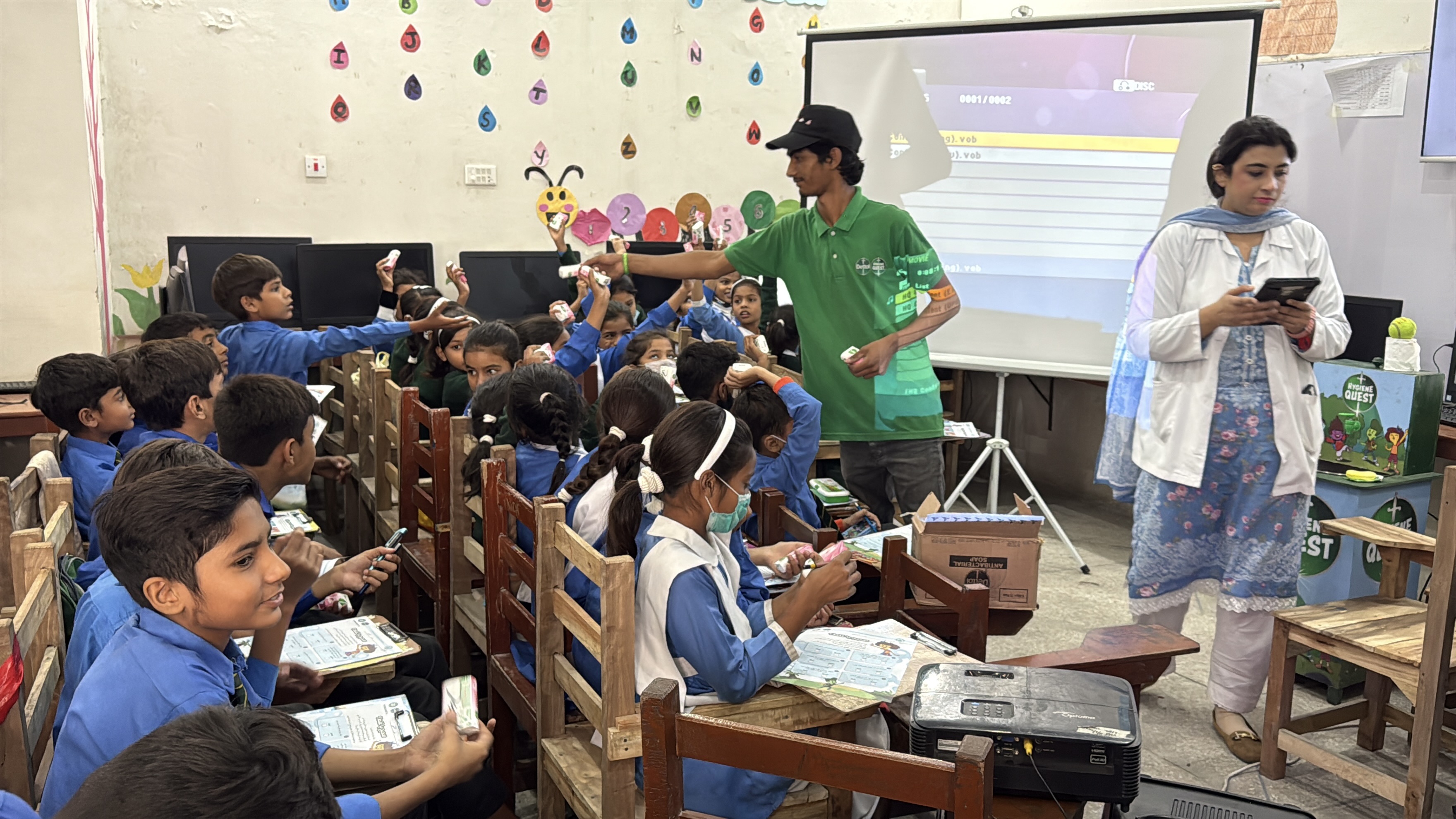 A classroom of students in Punjab supported by ELF